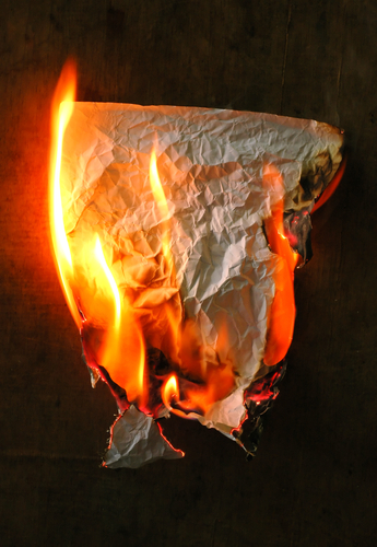 Burning paper